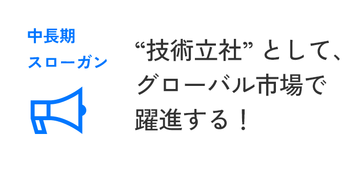中長期スローガン '技術立社'として、グローバル市場で躍進する！