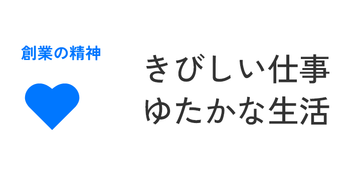 創業の精神 きびしい仕事ゆたかな生活