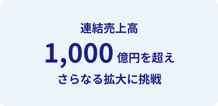 連結売上高1,000億円を超えさらなる拡大に挑戦