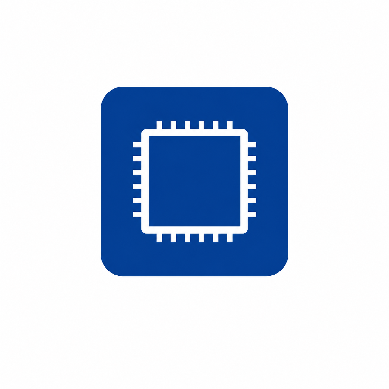 マイクロチップの青いアイコン