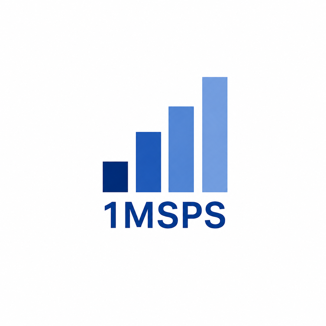 昇る青い棒グラフと1MSPSのアイコン