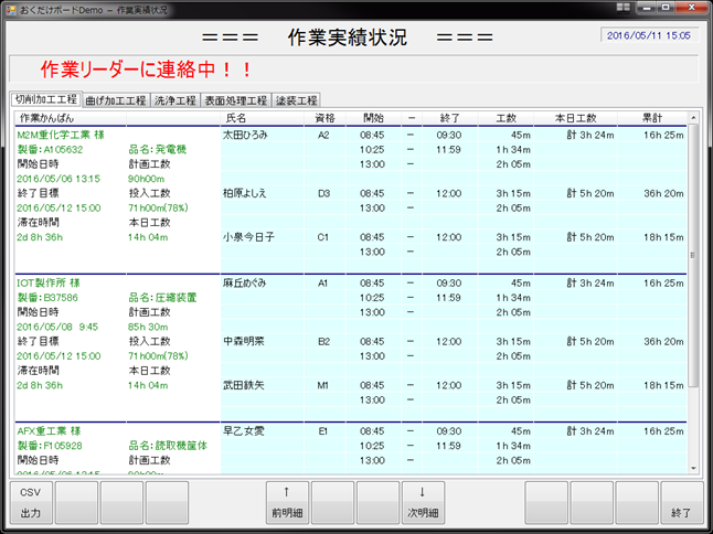 評価用ソフト動作画面